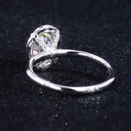 3 Carat Classic Oval Halo Fireworks Cut Alexandrite Ring, Luxury Prong Setting Oval Cut Engagement Ring