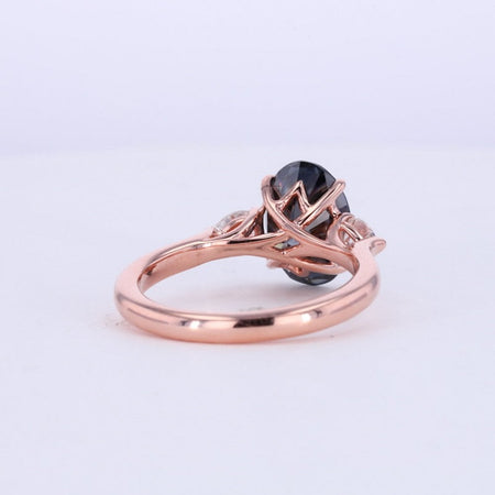 4 CT Oval Genuine Naturae Mystic Topaz Wedding Ring. Three Stone Mystic Topaz Engagement 14K Rose Gold Engagement Ring. Anniversary Ring. Promise Ring