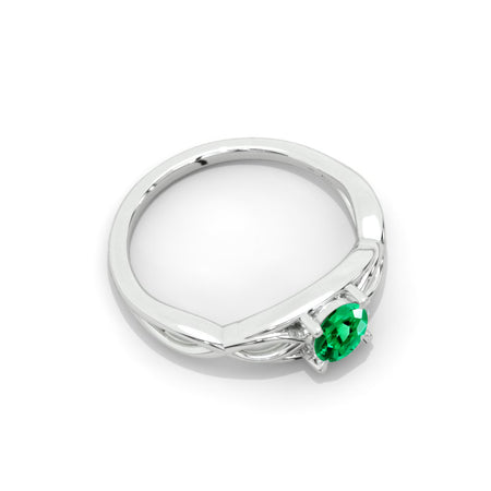 Celtic Emerald Gold Ring Model 4E-1