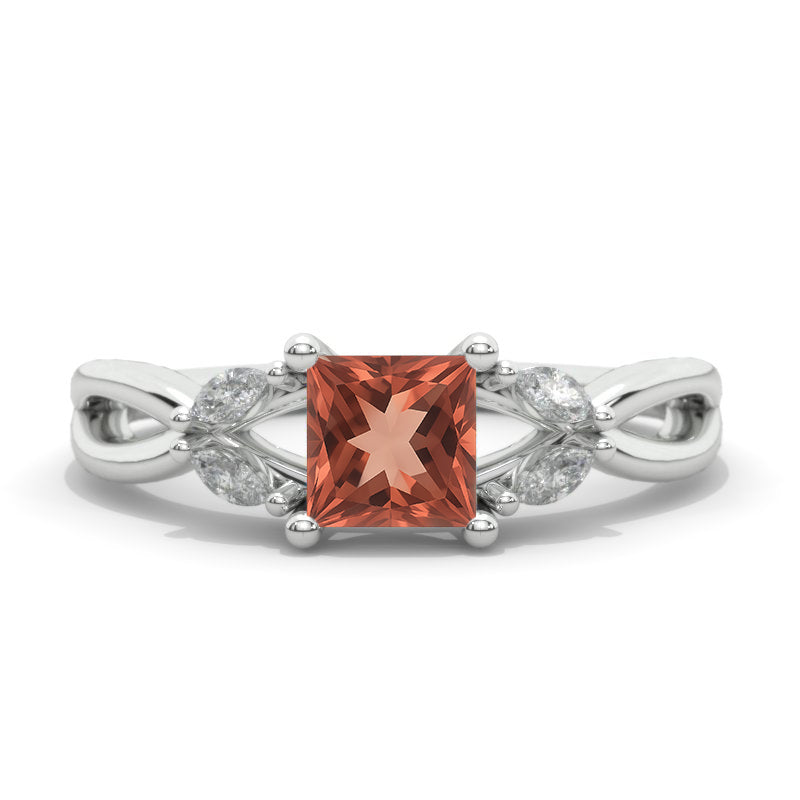 Princess Cut Zultanite Twisted Shank Engagement Ring