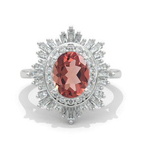 14K White Gold 2 Carat Oval Zultanite Halo Engagement Ring