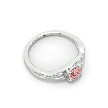 Celtic Peach Sapphire Gold Ring Model 4E-1