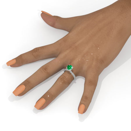 2 Carat Emerald White Gold Engagement Ring Model 4001
