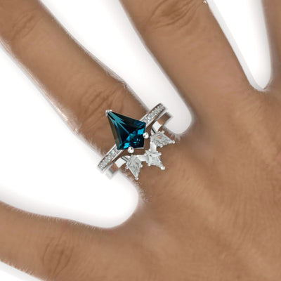 Norval Men's Ring with Princess cut Blue Topaz | 0.68 carats Square Blue  Topaz Men's Ring in 14k White Gold | Diamondere