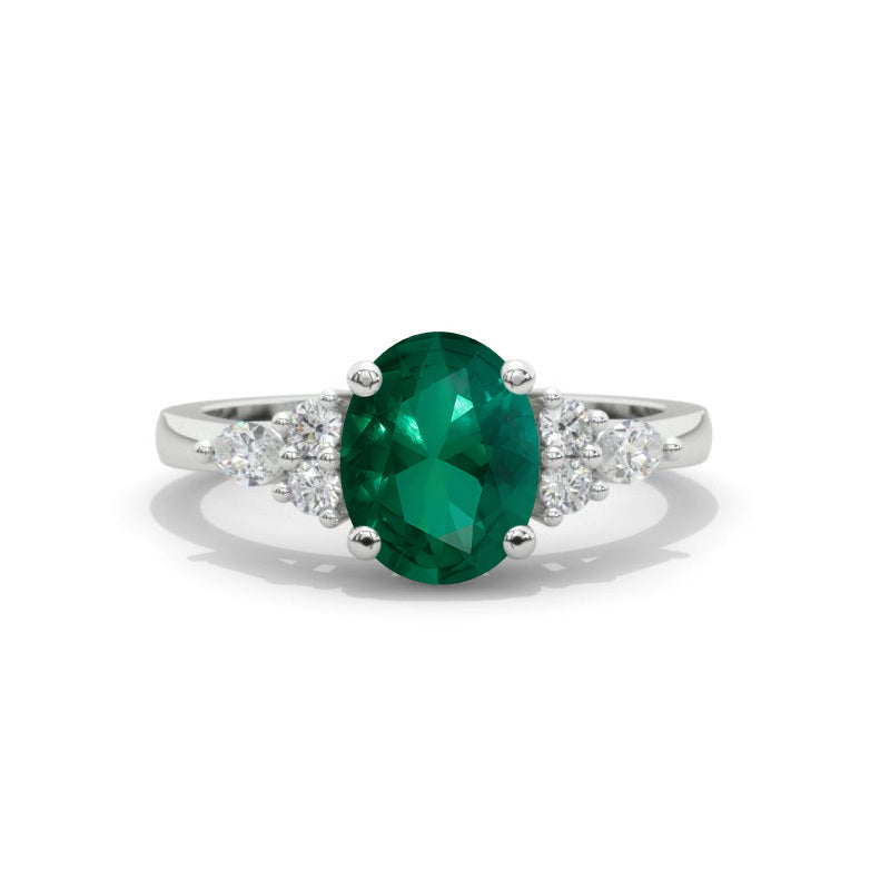 3 Carat Oval Emerald Engagement Ring