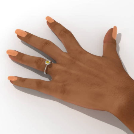 2 Carat Yellow Sapphire Low Set Engagement Gold  Ring Model-613 01R