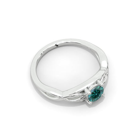 Celtic Green Moissanite Gold Ring Model 4E-1