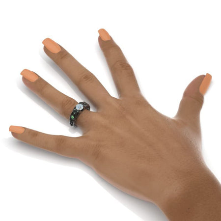 Portuguese Cut LAB-Grown Diamond Celtic Engagement Ring 14K Black Gold Model 25