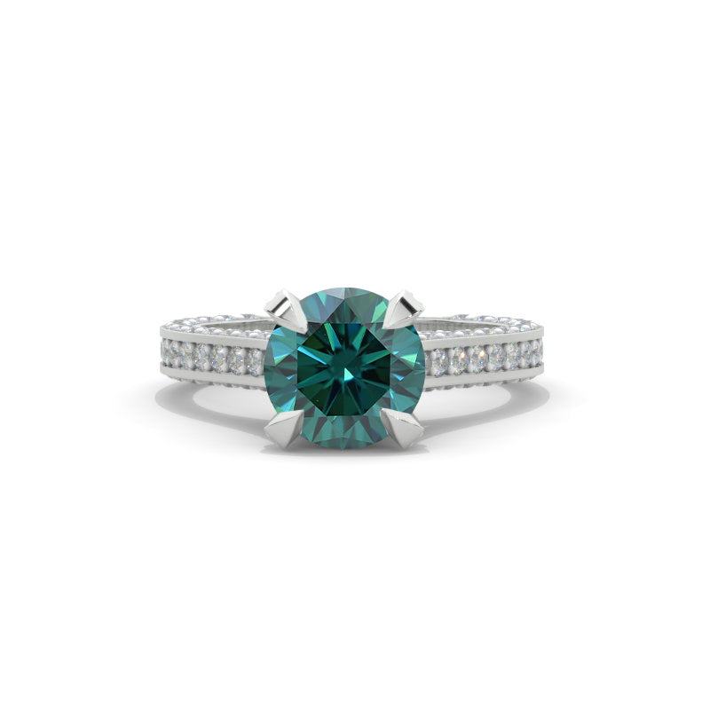 3.2 Carat Giliarto Green Moissanite Engagement Ring