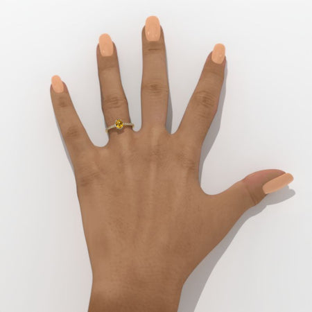1 Carat Oval Yellow Sapphire Gold Engagement Promissory Ring Model 130-1