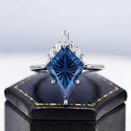 4 Carat Kite Fantasy Cut Alexandrite Halo Engagement Ring