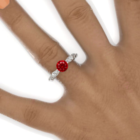 1 Carat Ornamental Ruby Gold Engagement Ring