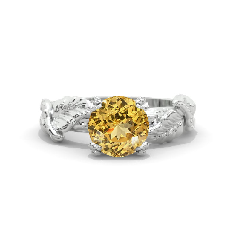 2.0 Carat Genuine Yellow Citrine Twig Engagement Ring Model 1151