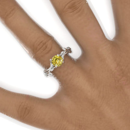 Floral Celtic Yellow Sapphire Gold Ring Model 995