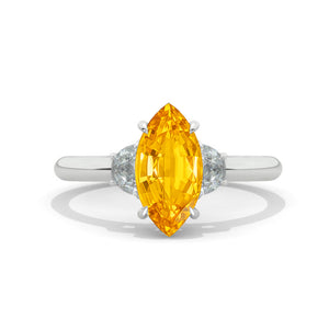 Classic 3 Carat Giliarto Genuine Yellow Citrine  Princess Cut Engagement Gold Ring 1170-8x8mm