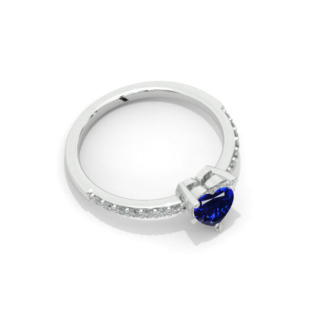Heart Royal Blue Sapphire Ring Model 3G