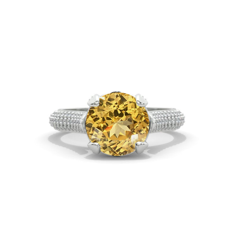 Orion 2.6 Carat Genuine Yellow Citrine Engagement Ring