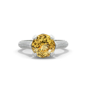 2.0 Carat Genuine Yellow Citrine Emerald Cut Gold Engagement Ring Model 95-8x6mm