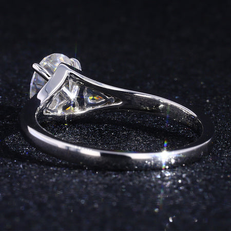 3Ct Oval Fireworks Cut Alexandrite 14K White Gold Engagement Ring