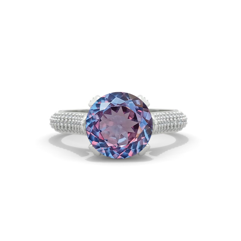 Orion 2.6 Carat Portuguese Cut Alexandrite Engagement Ring