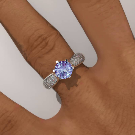 1.5 Carat Fireworks Cut Alexandrite Engagement Ring
