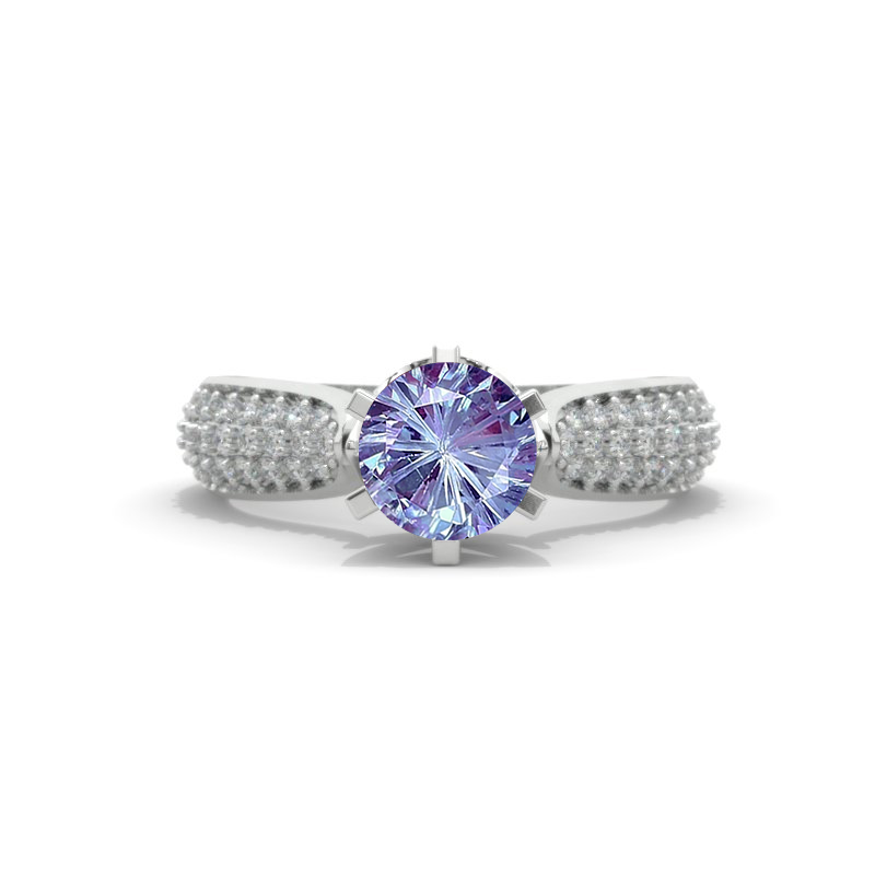 1.5 Carat Fireworks Cut Alexandrite Engagement Ring