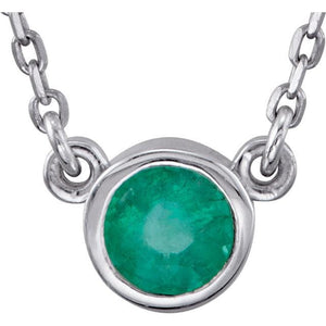 Emerald with sterling silver necklace - Giliarto