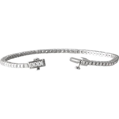 3.0 CTW Diamond  Line Bracelet 14K White - Giliarto