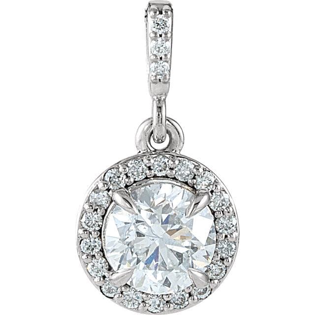 1 CTW Diamond Halo-Style Pendant - Giliarto
