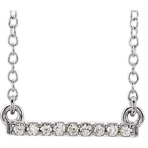 .07 CTW Petite Diamond Bar18" Necklace - Giliarto