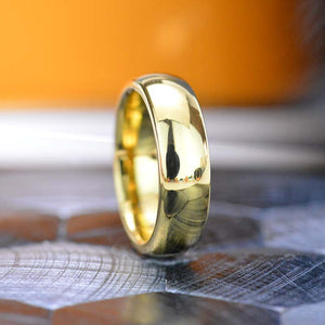 Yellow Gold Tungsten Wedding Band. Yellow Gold Tungsten. Men & Women Tungsten Ring. Tungsten Carbide 6mm Wide. Free Engravings