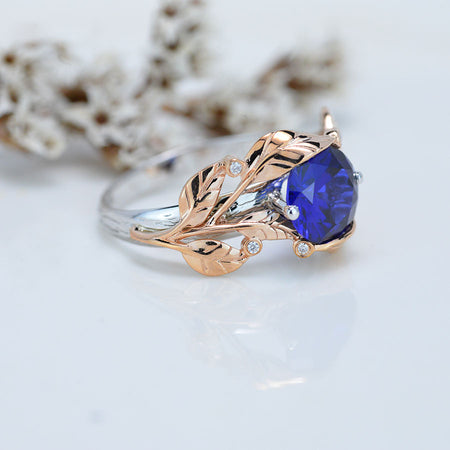 2.0 Carat Sapphire/Ruby Diamond Gold Engagement Ring