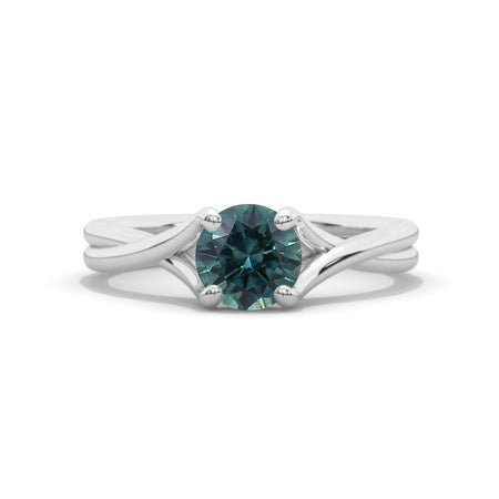 1 Carat Teal Sapphire Gold Engagement Promissory Ring