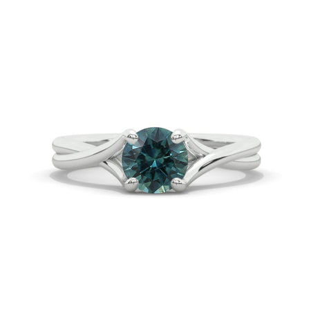 1 Carat Teal Sapphire Gold Engagement Promissory Ring