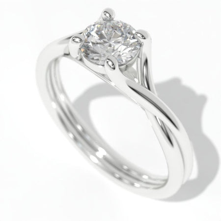 0.7 Carat GIA  Round Diamond Gold Engagement Promissory Ring
