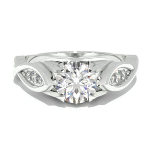 0.7 Carat GIA Diamond Engagement 14K White Gold Ring