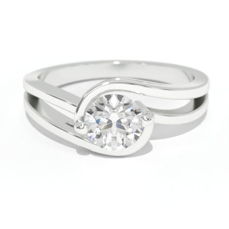 1 Carat Giliarto Moissanite White Gold Engagement Ring