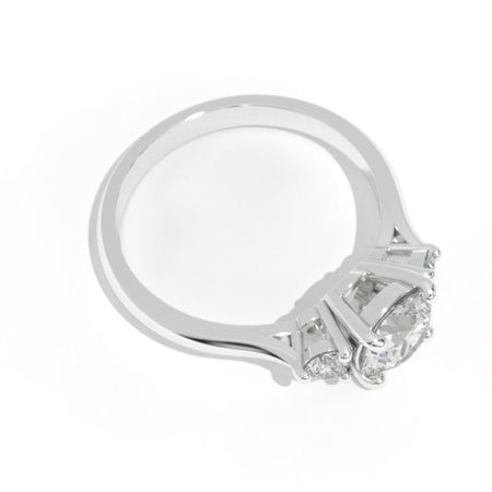 1.5 Carat Three Stone Giliarto Moissanite White Gold Engagement  Ring