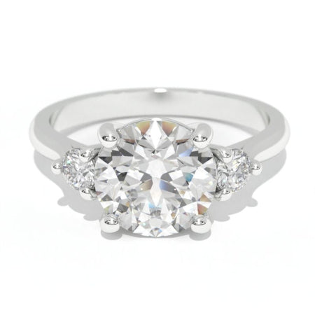 2 Carat Three Stone Giliarto Moissanite White Gold Engagement  Ring