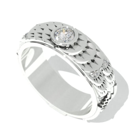 ''Chrysler'' 0.5 Carat  Moissanite Men's  Gold  Ring.