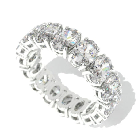 6.5 C.T.W. Giliarto Moissanite Oval Eternity 14K White Gold Band