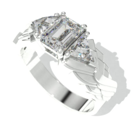 3.8 Carat Giliarto Moissanite Men's Wing Gold Ring.