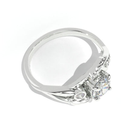 1 Carat Giliarto Moissanite White Gold Engagement Floral Ring