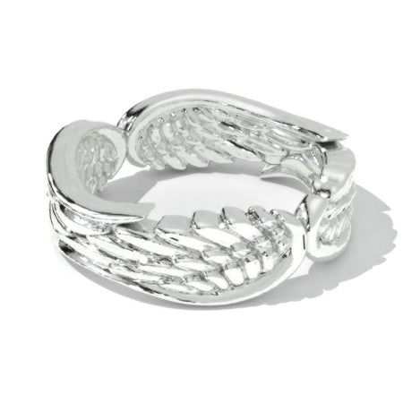 14K White Gold Wings Ring