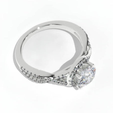 1.6 Carat  Moissanite  Engagement Ring 14K White Gold  Ring