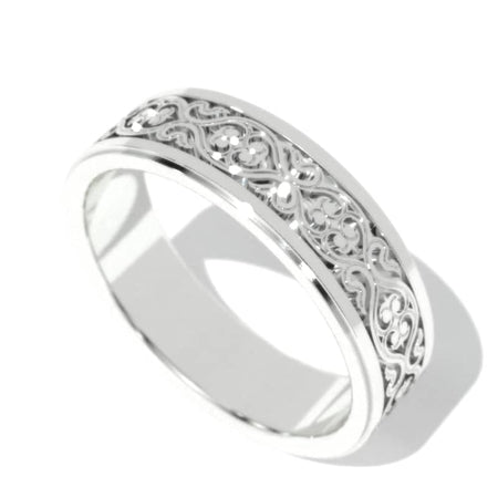 14K White Gold Celtic Engagement Ring