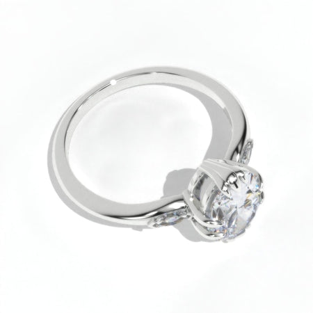 Oval Moissanite 14K White Gold Engagement Promissory Ring