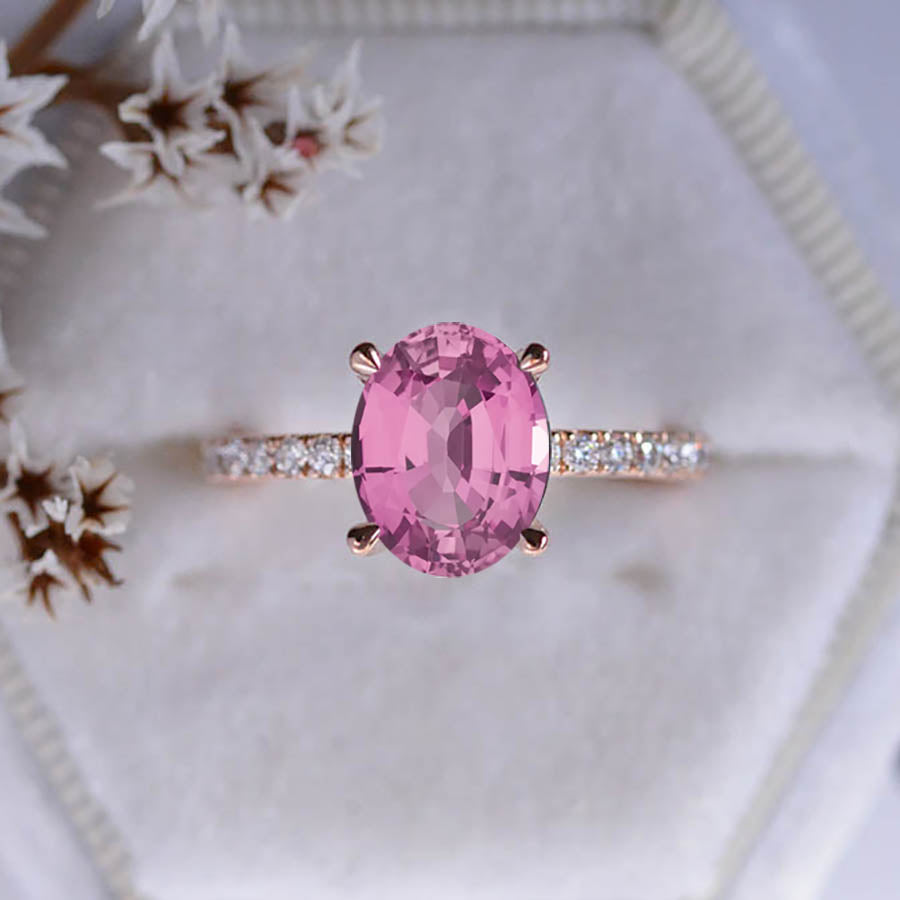 Pink Diamond Ring, Simple Solitaire Engagement Ring, 3 Carats Cushion Cut  Fancy Pink Diamond Simulant Ring, Pastel Pink Diamond Promise Ring