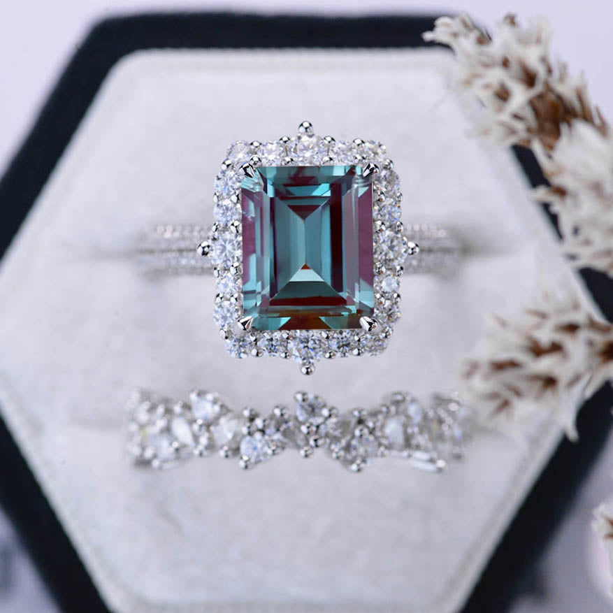 Mens Modern 14K Yellow Gold 3.0 Carat Emerald Cut Blue and White Diamond  Wedding Ring G1128-14KYGDBLD | Decorum Jewelry