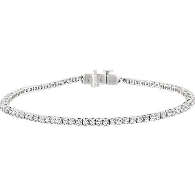 3.0 CTW Diamond  Line Bracelet 14K White - Giliarto